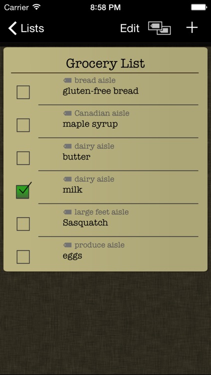 Simple Grocery List