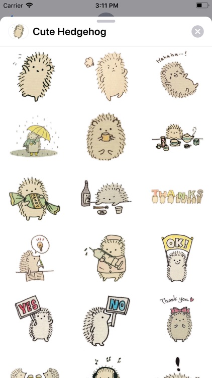 Cute Hedgehog Sticker Pack