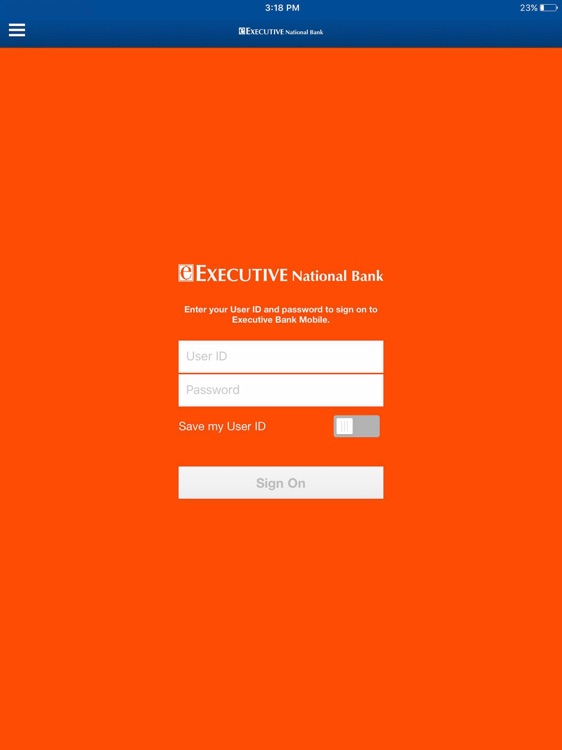 Executive Bank Mobile for iPad