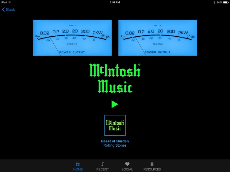 McIntosh Music Stream for iPad