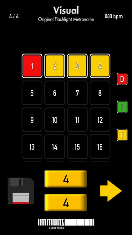 Visual optical metronome