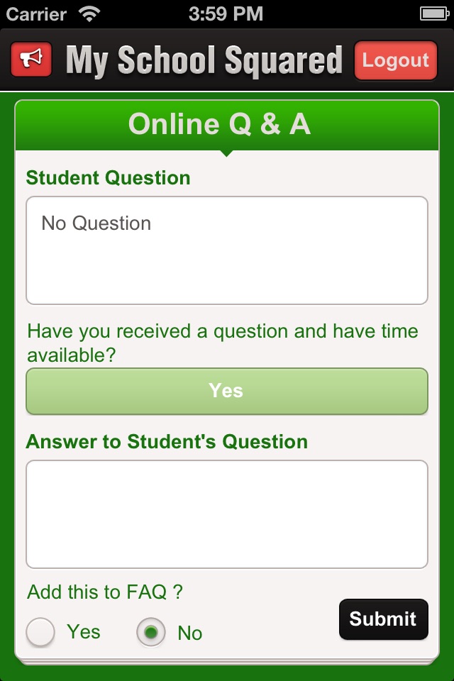 MySchoolSquared Mobile Q&A screenshot 4