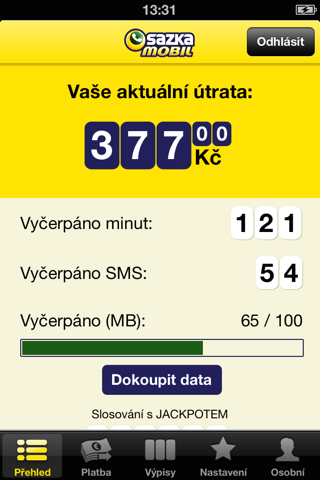 Mobilní operátor SAZKAmobil screenshot 2