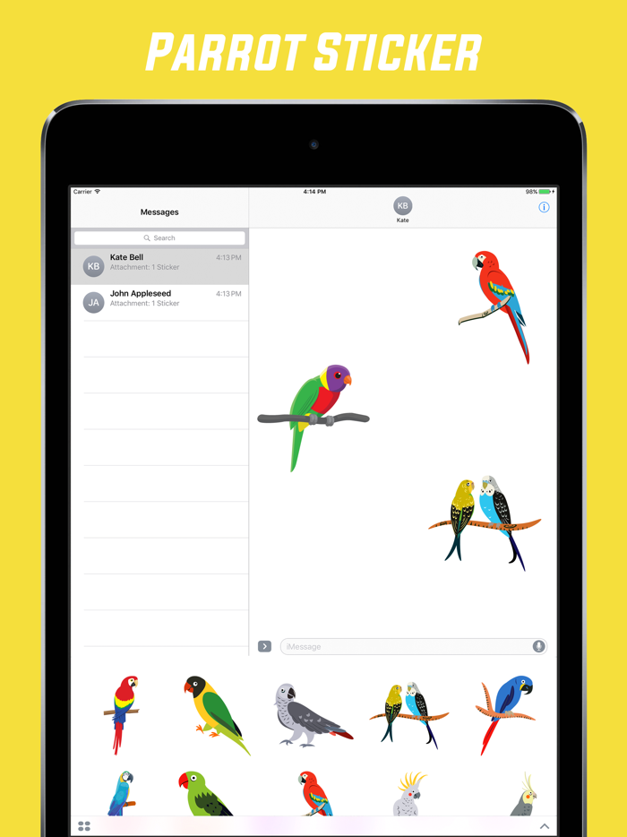Parrot Stickers For iMessage