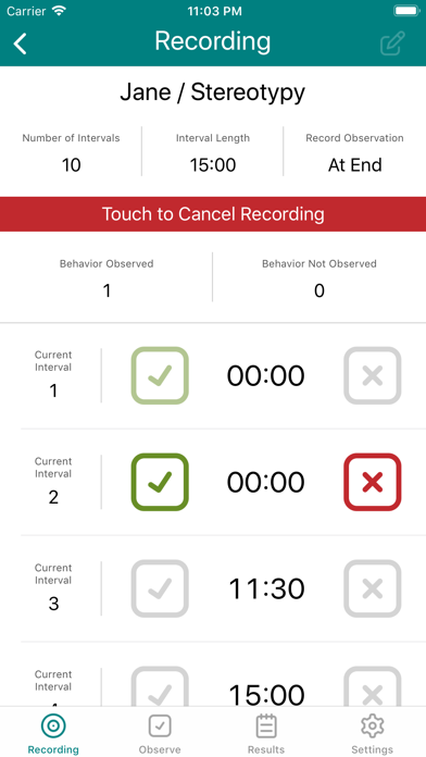 Intervals, An ABA Interval Recording App Screenshot 3