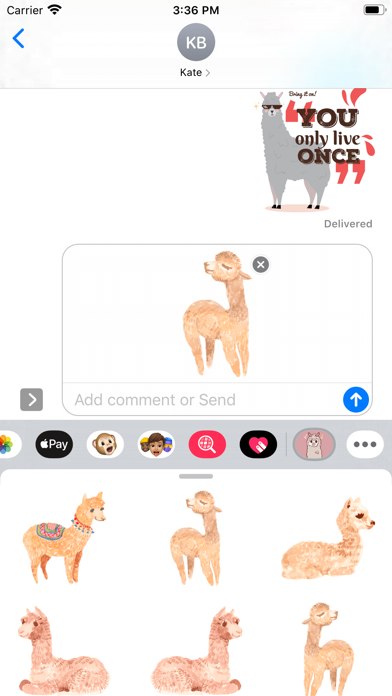 Fluffy Alpaca Stickers screenshot 3