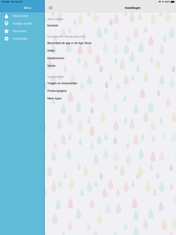 Pluviometer - Regen indicator iPad app afbeelding 4
