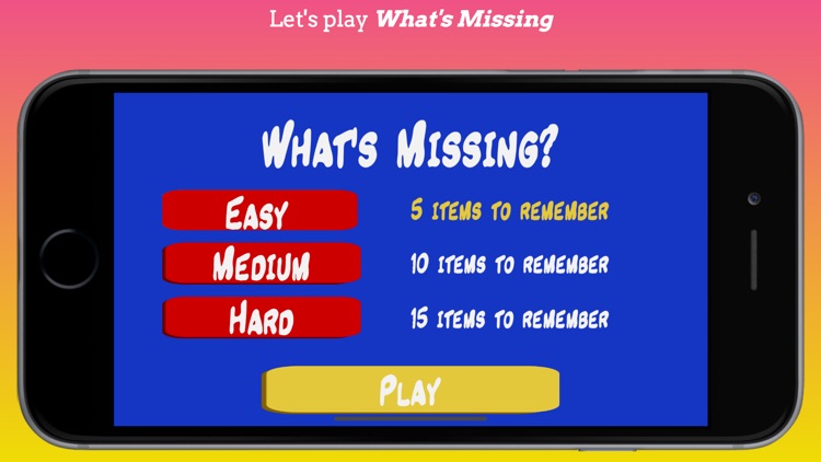 What's Missing - Memory Game