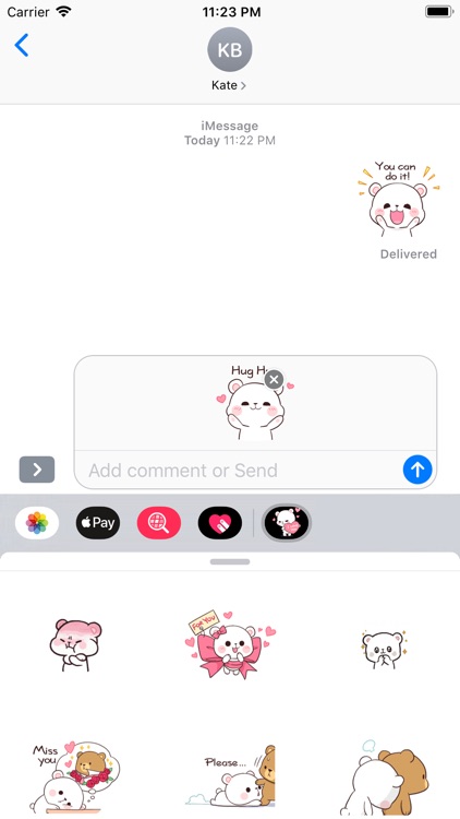 Cute Couple Bear Milk Stickers screenshot-4