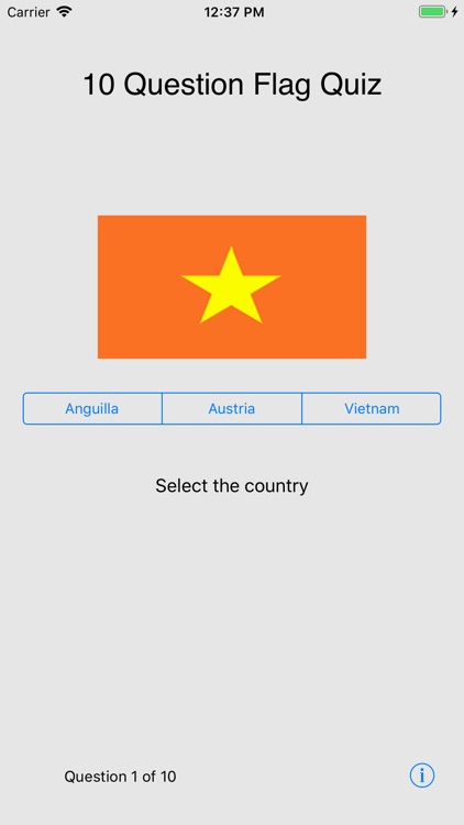 Select Flag Quiz