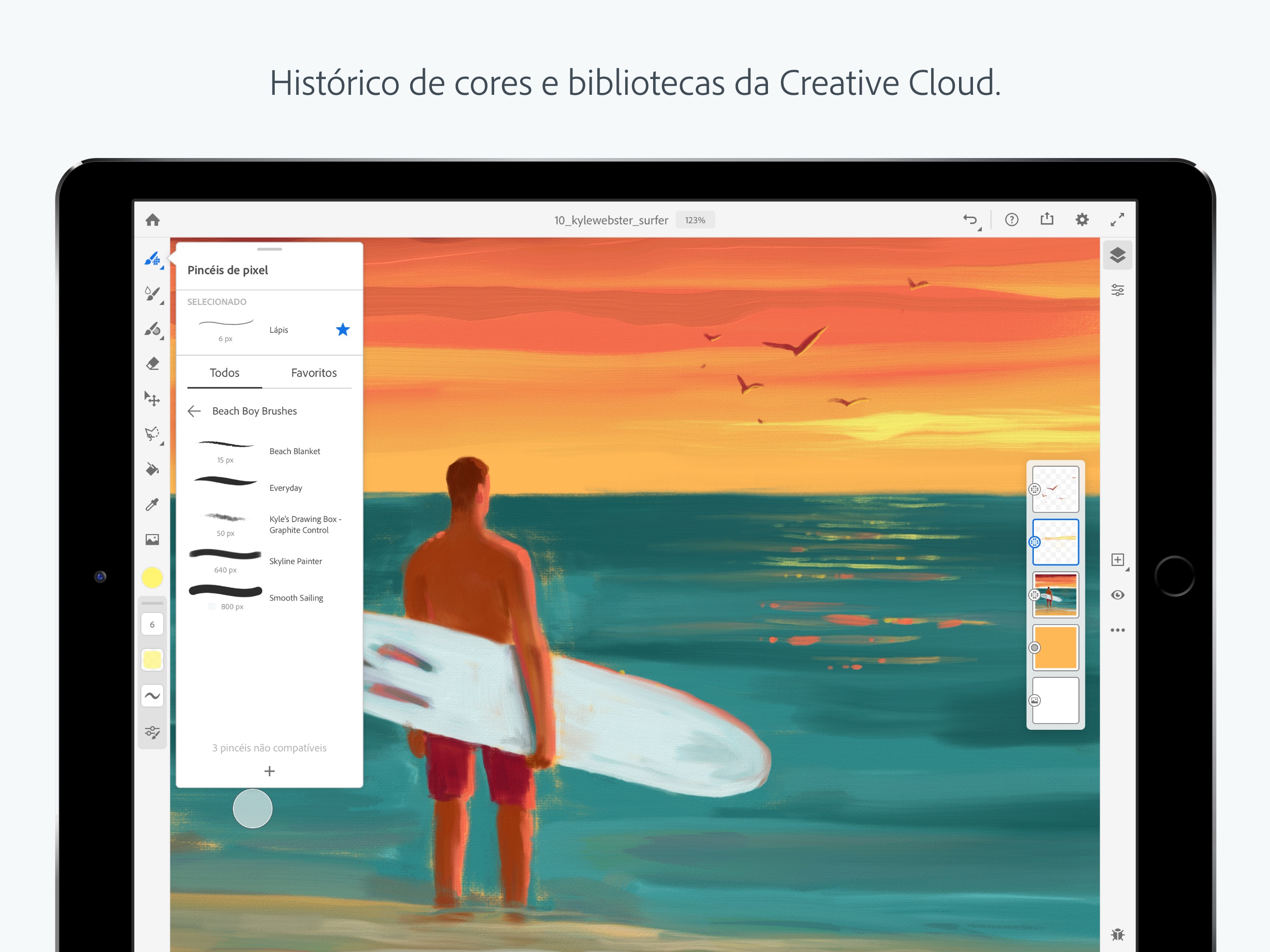 Screenshot do app Adobe Fresco - Desenhe e pinte