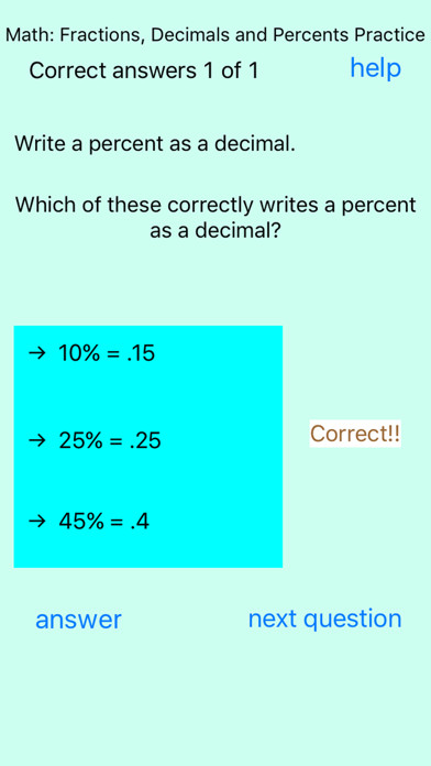 How to cancel & delete Fractions Decimals Percents from iphone & ipad 1