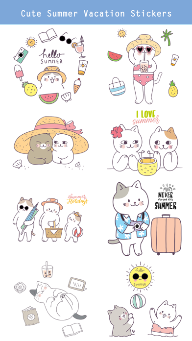 Summer & Vacation Cute Sticker screenshot 3