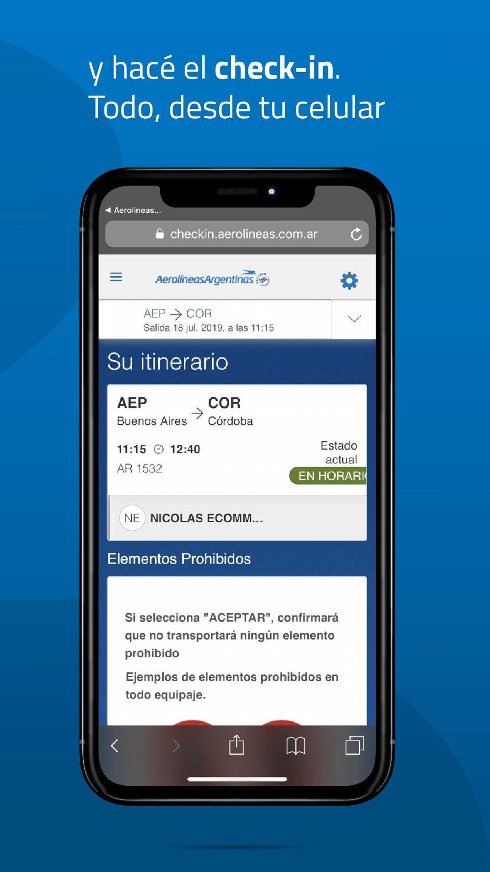 Aerolíneas Argentinas Free Download App for iPhone - STEPrimo.com