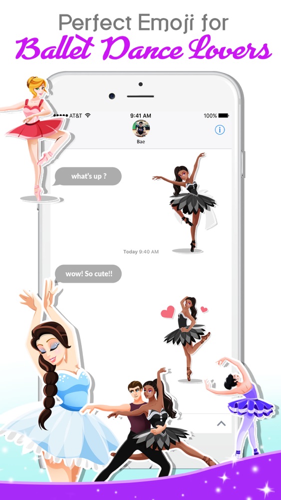 Ballet Dancing Emoji Stickers App for iPhone Free Download Ballet