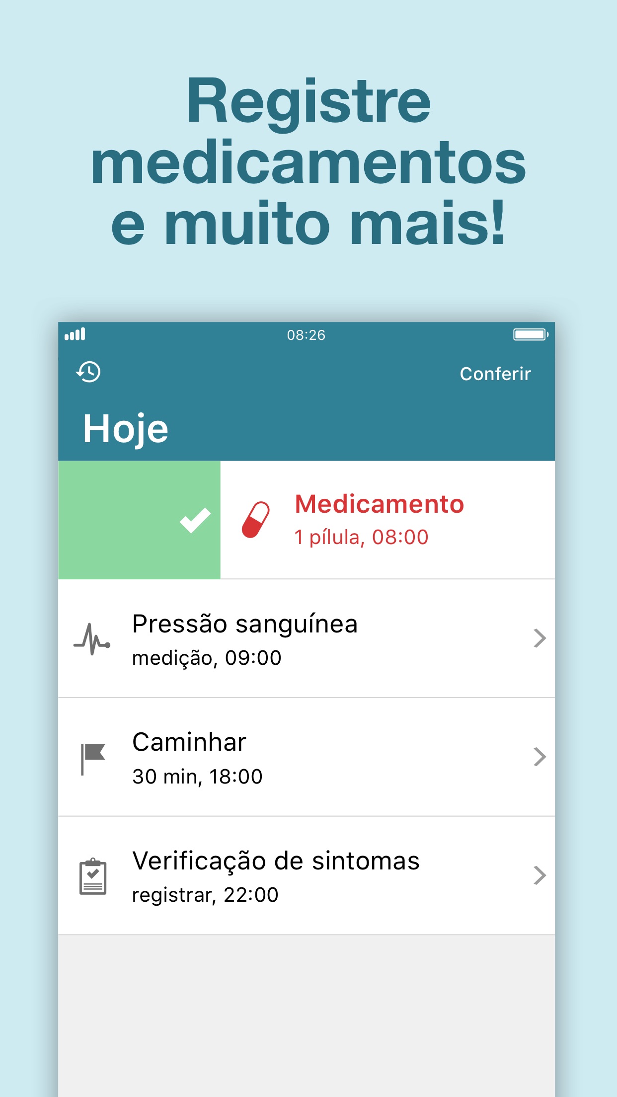 Screenshot do app Alarme de medicamentos