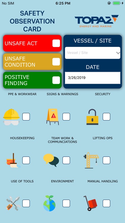 Topaz Safety Observation Card By Digital Energy