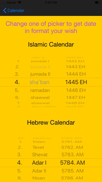 Islamic and Hebrew calendar