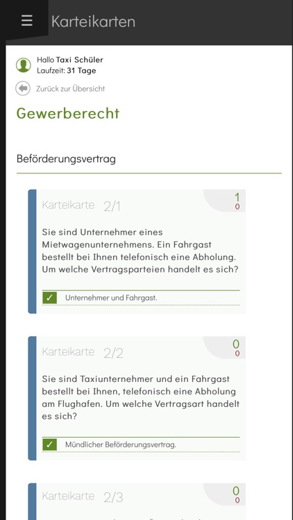 Unternehmer - Taxi-Prüfung