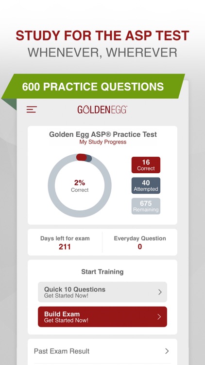 Golden Egg ASP® Practice Test