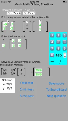 Game screenshot Matrix Math: Solving Equations mod apk