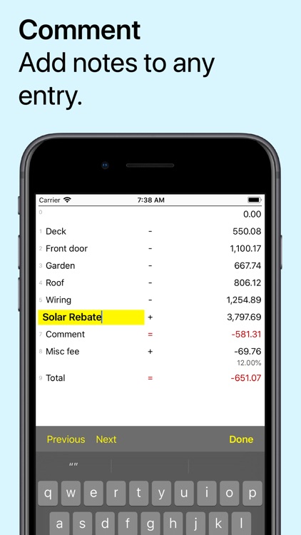 Digits Tape Calculator