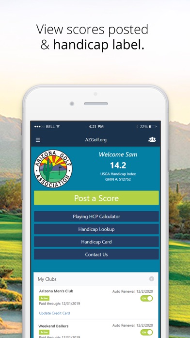Arizona Golf Association screenshot 2
