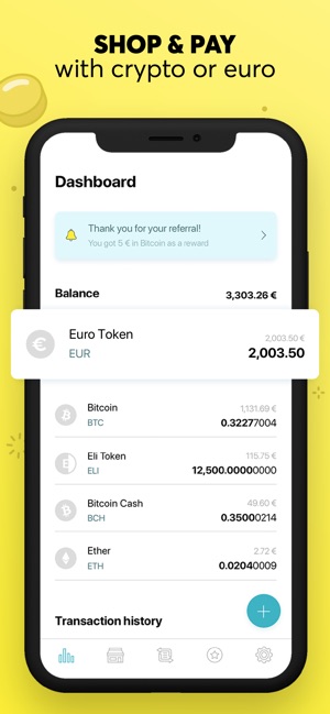 Elipay, shop and crypto wallet