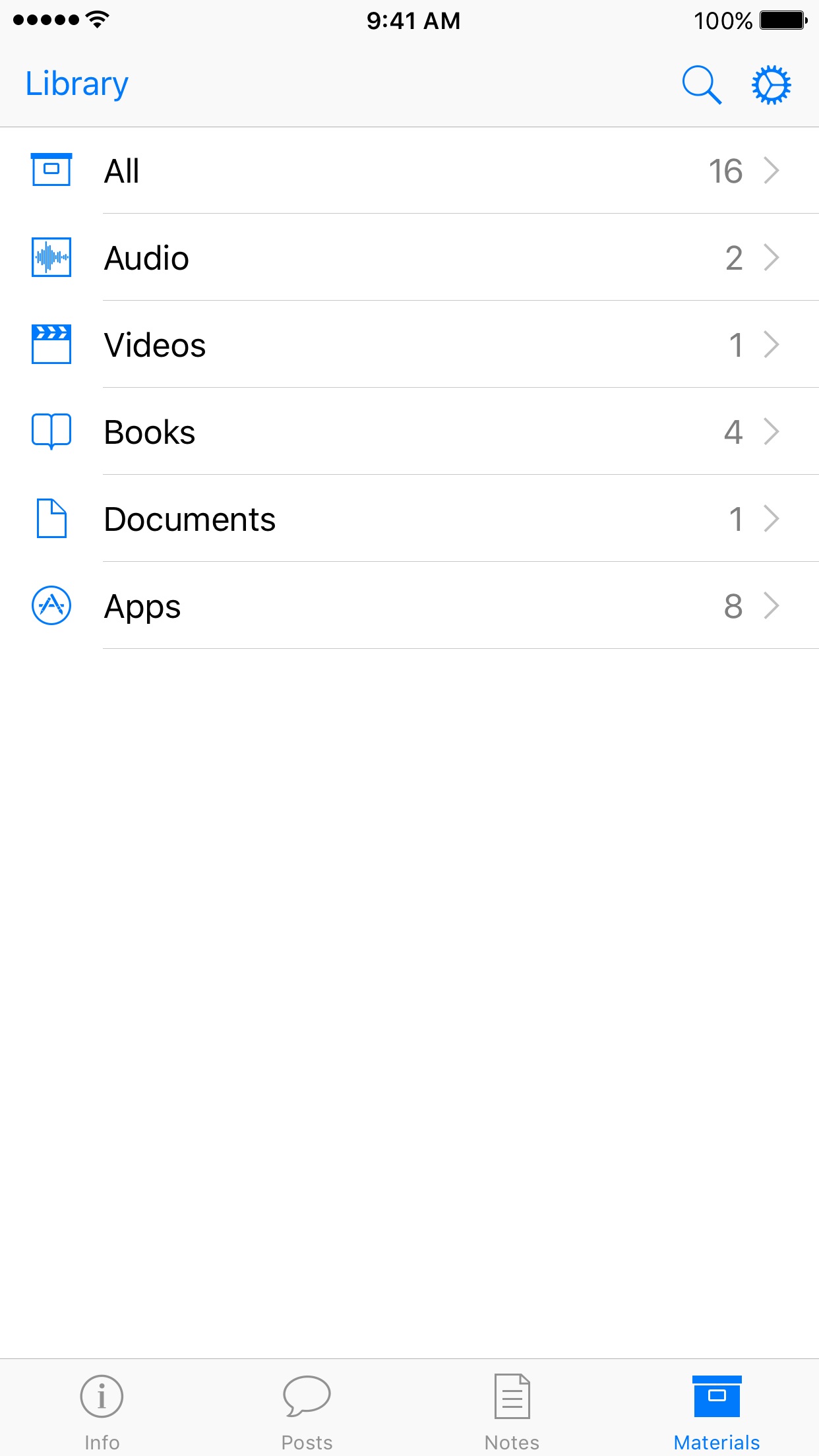 Screenshot do app iTunes U