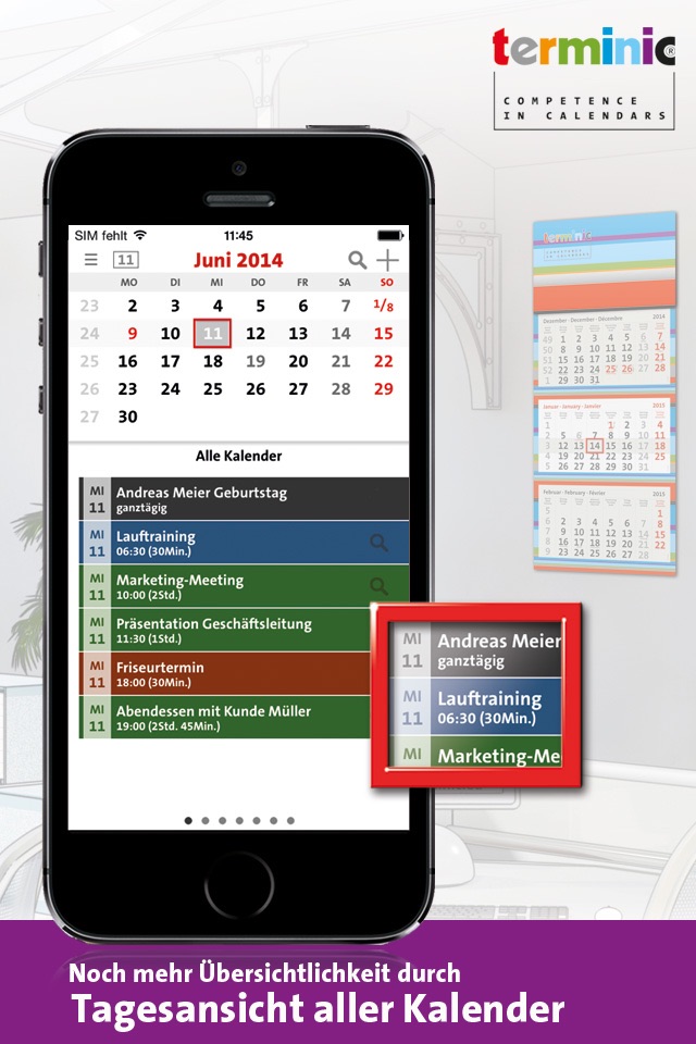 terminic 3-Monatskalender screenshot 4