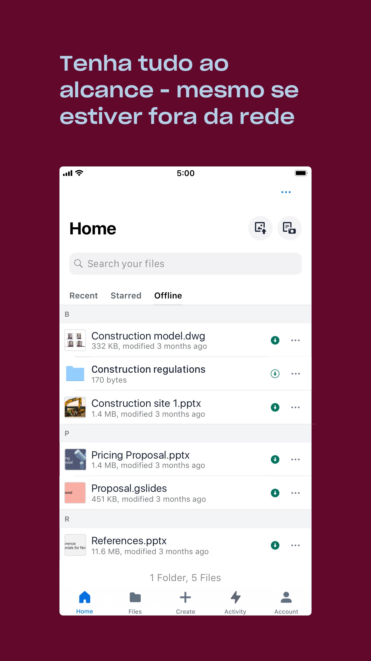 Screenshot do app Dropbox - Salve, compartilhe