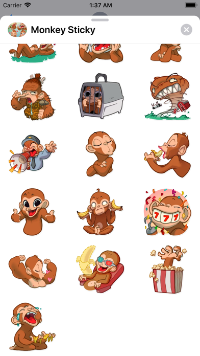Adorable Cute Monkey Stickers screenshot 3