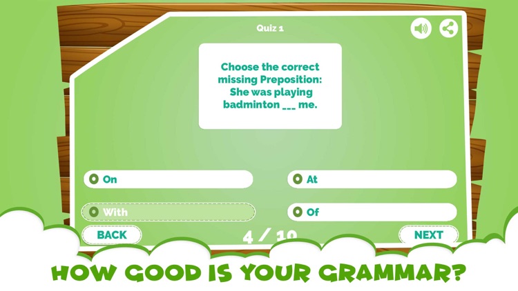 Learning Prepositions Quiz App