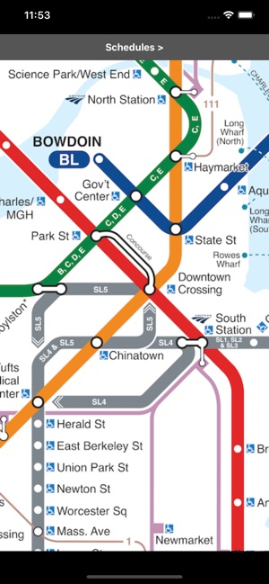 MBTA Boston T Map -- Ad Free