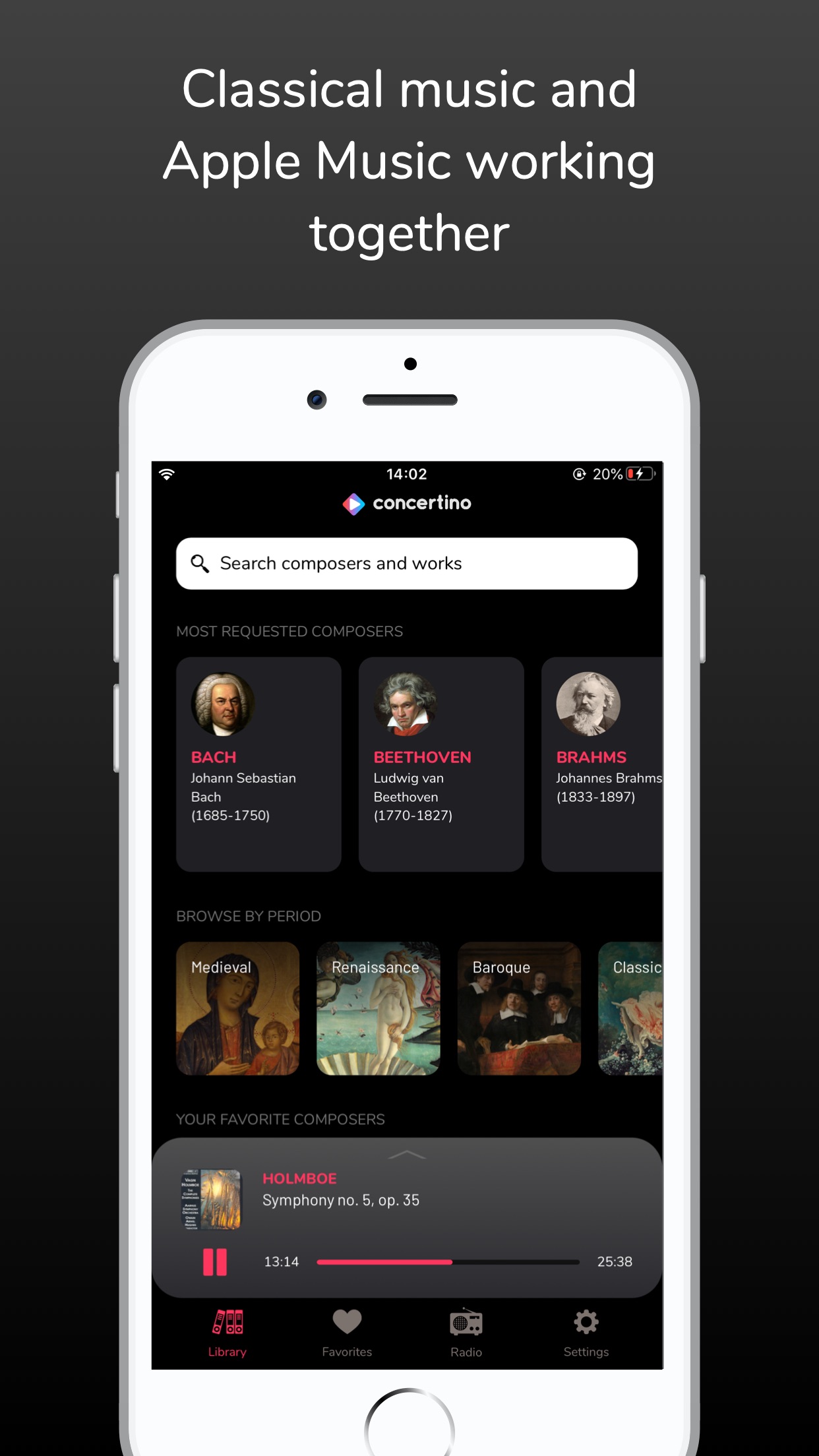 Screenshot do app Concertino