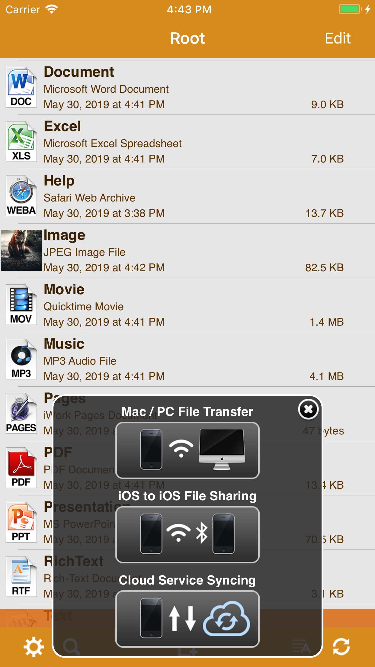 Screenshot do app AirDisk Pro
