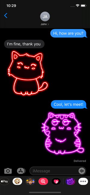 Neon Kitty Glowing Stickers(圖2)-速報App