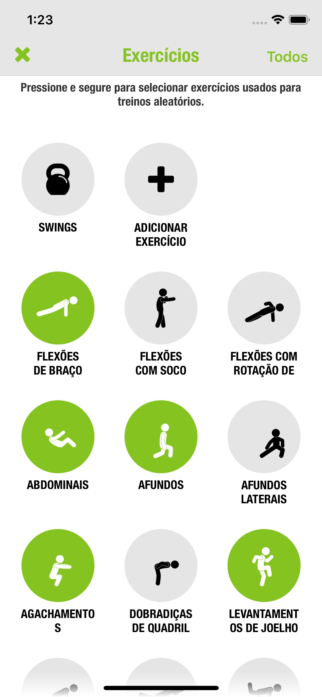Screenshot do app Streaks Workout