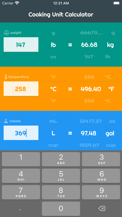 Cooking Unit Calculator Lite screenshot 3