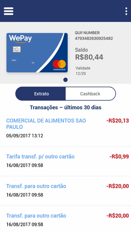 Cartão WePay