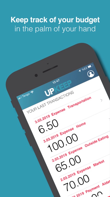 upKeep - Personal Finance