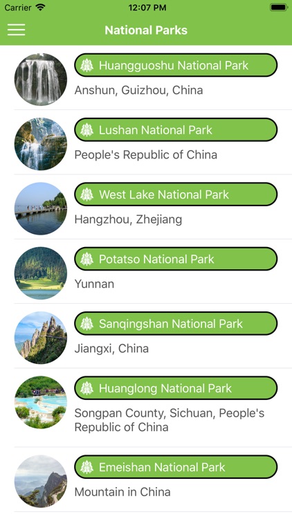 National Parks Of China