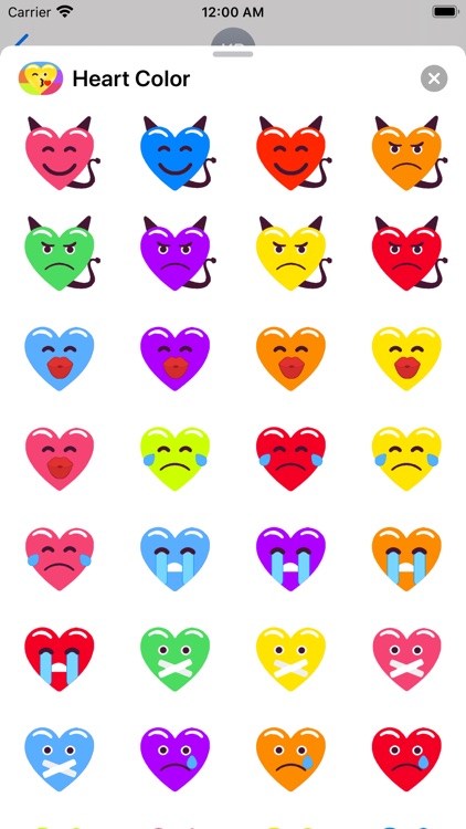 Heart Face Multicolor Stickers screenshot-6