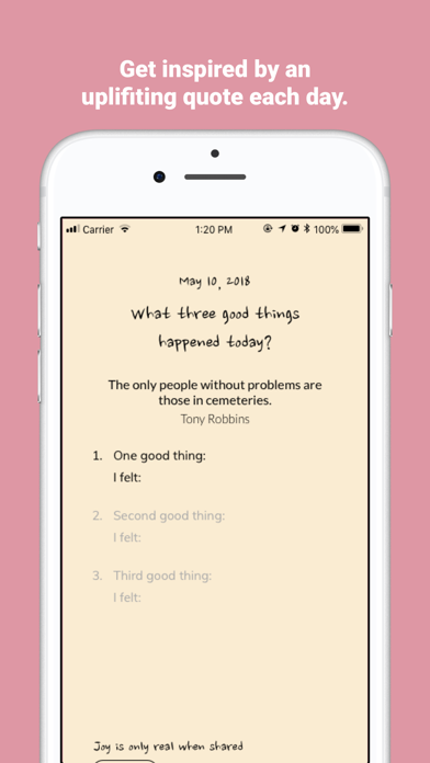 3 Good Things self care diary screenshot 2