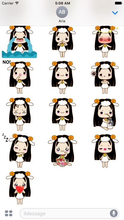 Animated Cute Aries Girl Emoji