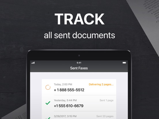 FAX - send fax from iPhone or iPad mobile phone app online without fax machine or ifax faxes screenshot
