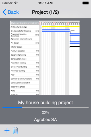 Project Planner - Gantt app - náhled