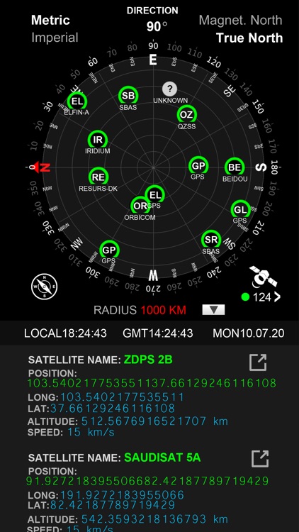 Satellite Info GPS Status