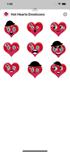 Imatge 2 Hot Hearts Emoticons iphone