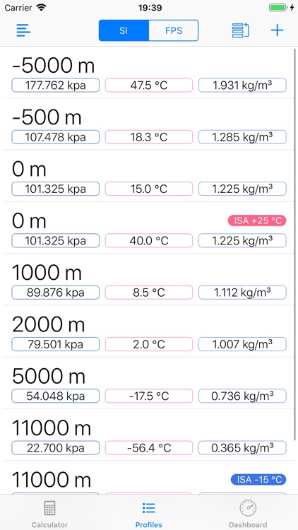 Standard Atmosphere Calculator